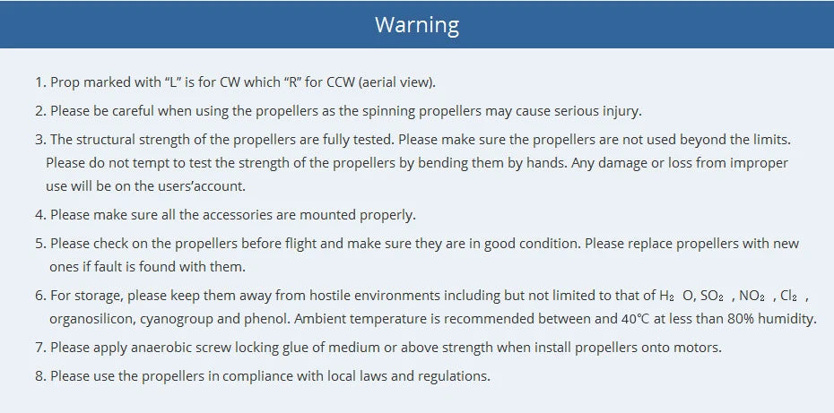 the structural strength of the propellers are fully tested . please be careful when using the