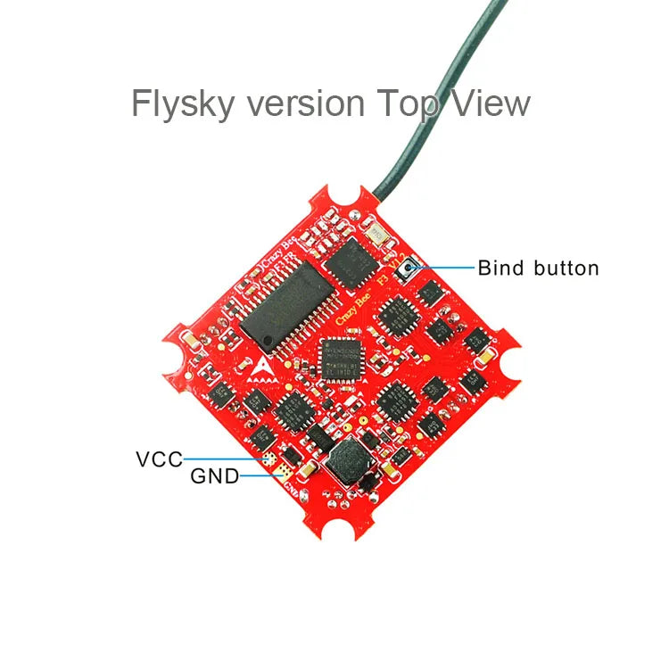 Happymodel Crazybee F3 Flight Controller, Flysky version TopNiew Bind button 42 VCC GND JnI