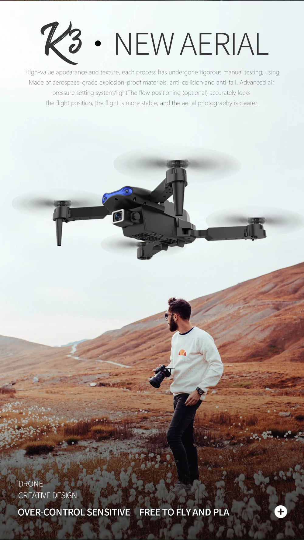 XYRC K3 Mini Drone, k3 newaerial high-value appearance and texture,
