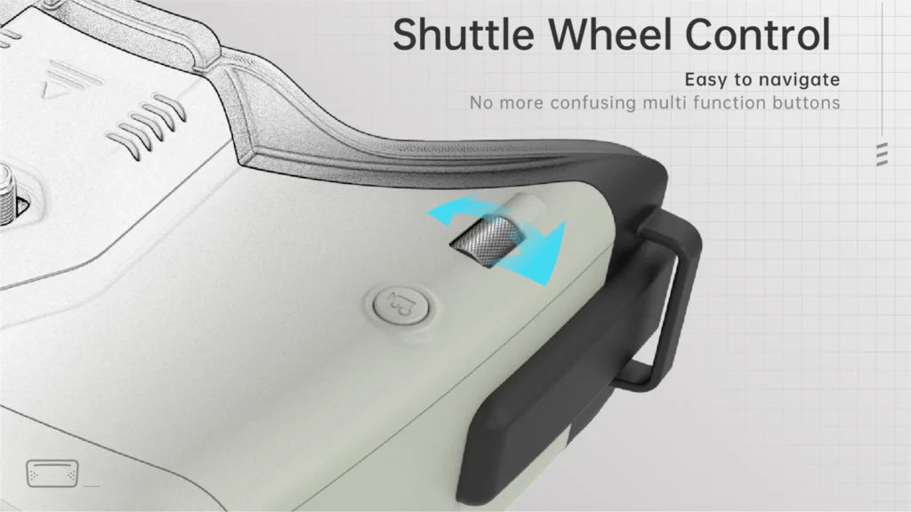 SKYZONE Cobra V2 FPV Goggle, Shuttle Wheel Control Easy to navigate No more confusing multi function