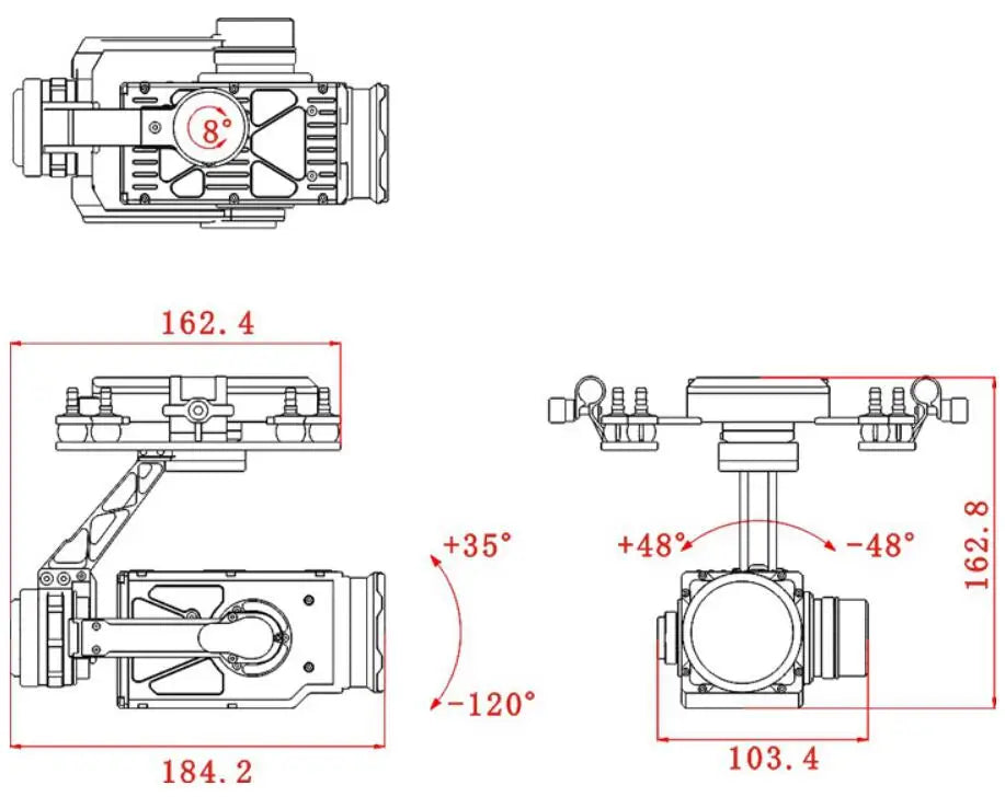 Package List includes: 1 x 500W Zoom Gimbal 1000G - 1