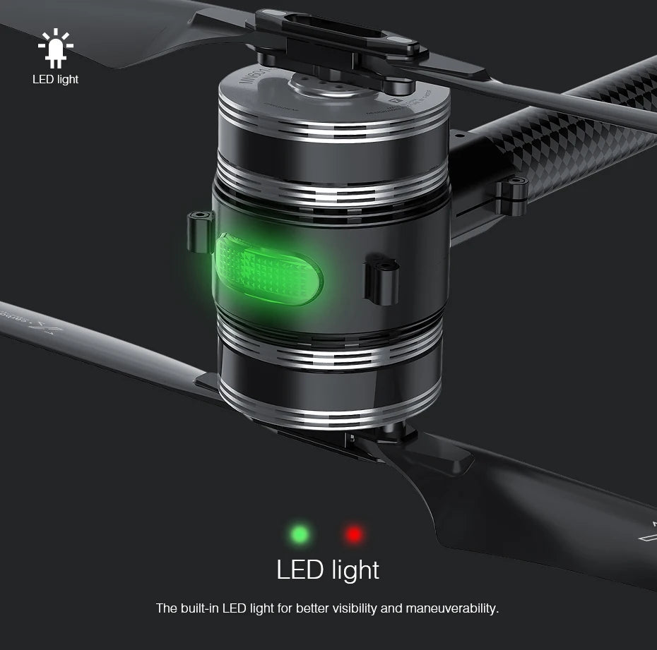 T-motor Coaxial X-U8II Arm Set - Coaxial Drone Turn-key system for Industrial Drone(U8 II Motor + Alpha 60A FOC ESC + Prop) 10 T-motor, built-in LED light for better visibility and maneuverability .