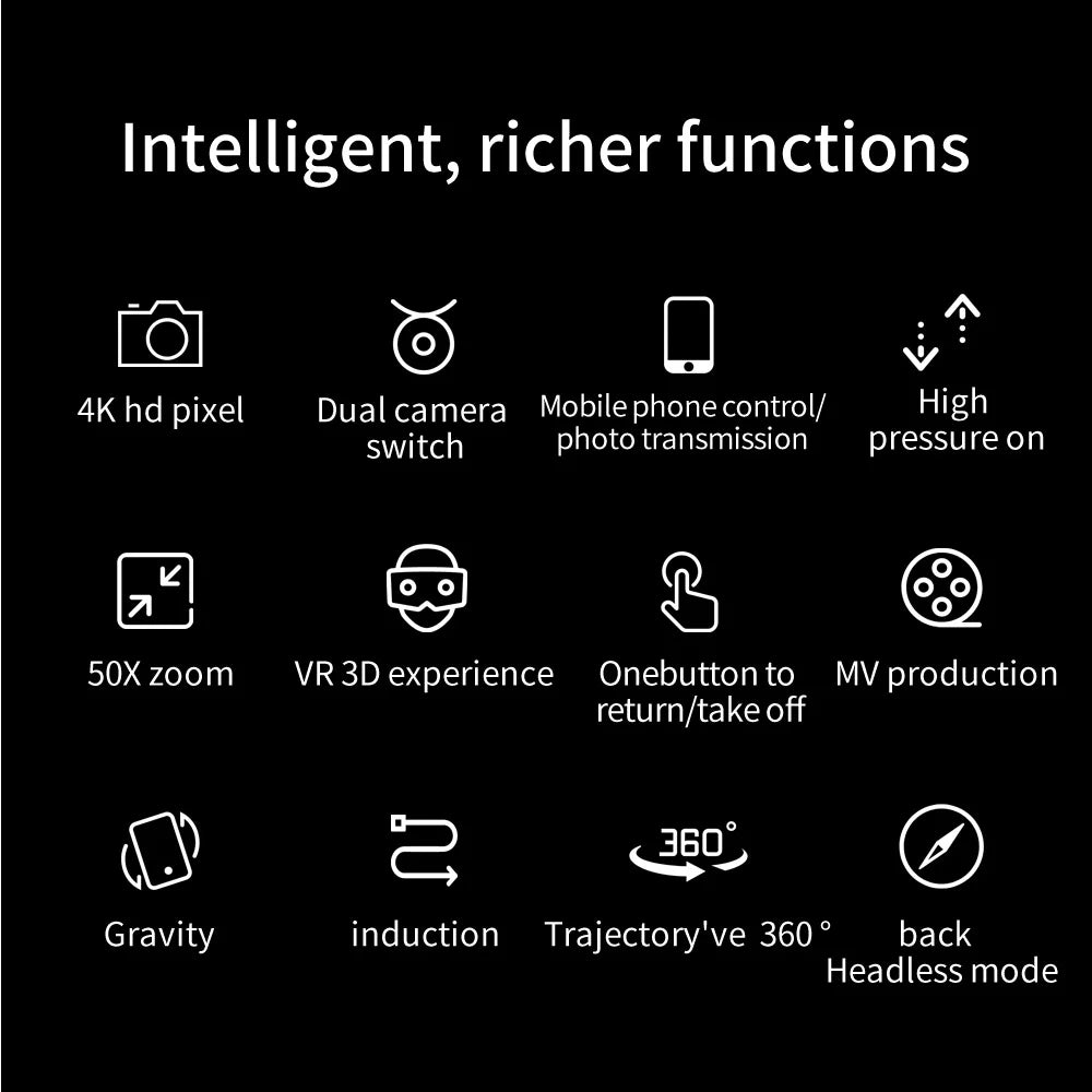 H26 drone - 2024 New 4K HD Dual Camera Optical Flow Positioning Professional Aerial Photography Foldable Quadcopter Helicopter Gift Toy 18 H26 drone, intelligent, richer functions 4k hd pixel dual camera