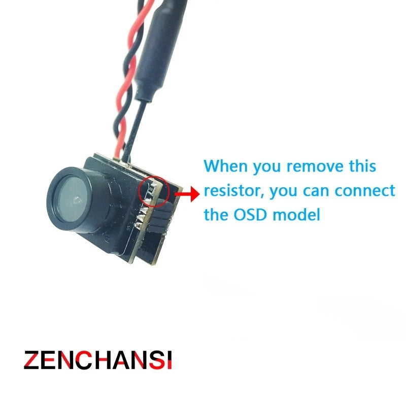 5.8G 40CH FPV Goggles Monitor - Video Glasses Headset HD With Dual 5.8G Antennas 25mW transmitter fpv 600TVL camera for Racing FPV Drone 16 5.8G 40CH FPV Goggle, when you remove this resistor, you can connect the OSD model ZENCHANS