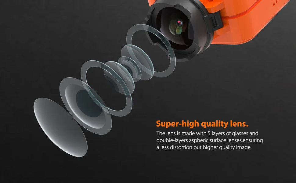 RunCam2 Camera, lens is made with 5 layers of glasses and double-layers aspheric surface lenses
