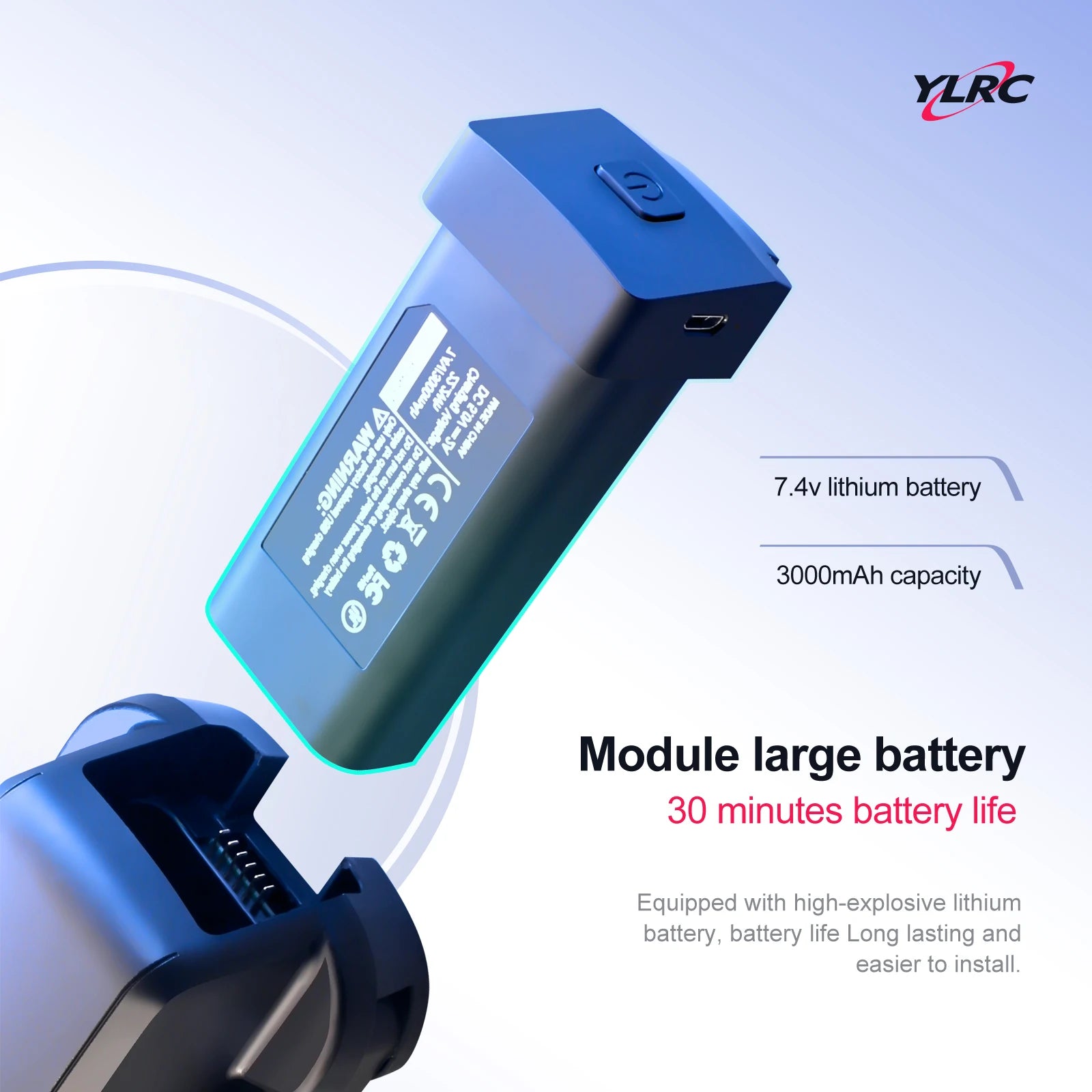 S135 Drone, YLRC 7Av lithium battery 30OmAh capacity Module large battery 30 minutes battery