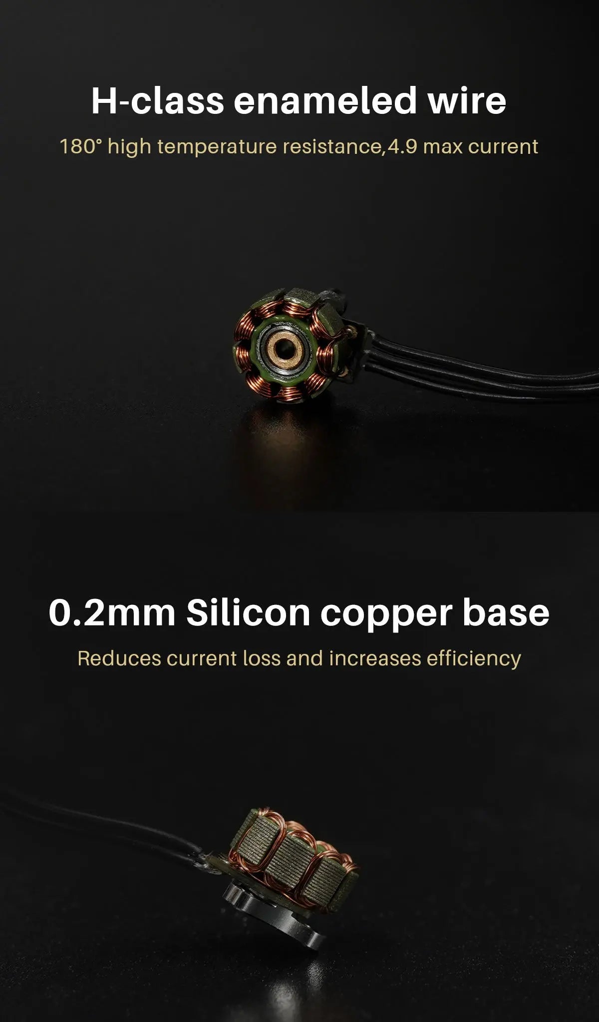 GEPRC SPEEDX2 0802  17000KV/22000KV Brushless Motor, H-class enameled wire 180' high temperature resistance,4.9 max current 0.2mm