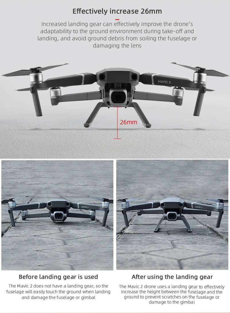 Quick Release Landing Gear, increased landing gear can effectively improve the drone's adaptability to the ground environment during take-