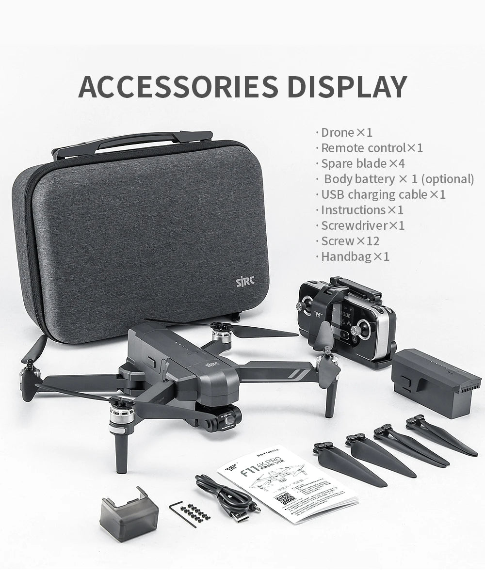 F11S PRO Drone - Supports 64G TF Card Professional 4K HD Camera Gimbal Brushless 5G Wifi Gps System Rc Distance 3Km RC Drones Toys Professional Camera Drone 53 F11S PRO Drone, ACCESSORIES DISPLAY Drone X1 Remote controlx1 Spar