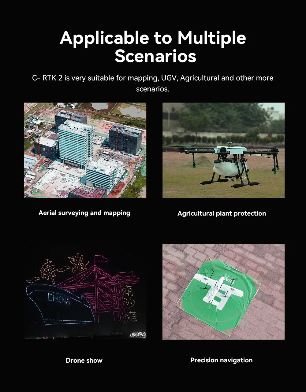 Applicable to Multiple Scenarios C-RTK 2 is suitable for mapping,