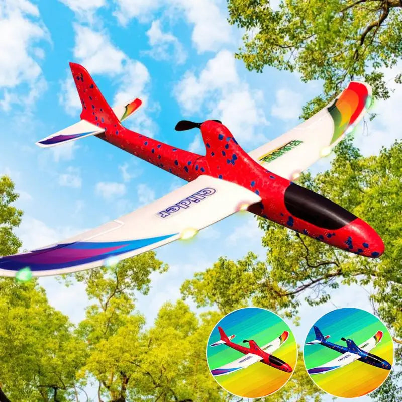 Hand Throwing Airplane, DIY Gift Glider RC For Children Kids Educational Toy Capacitor Electric Fo