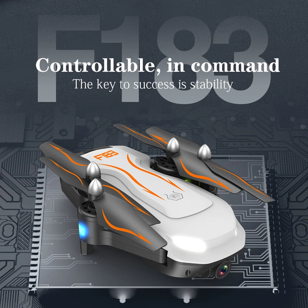 F183 Drone - 4K dual HD Camera Remote Control optical flow Quadcopter Toys 14 F183 Drone, stability key 58 is a key to stability . stability key
