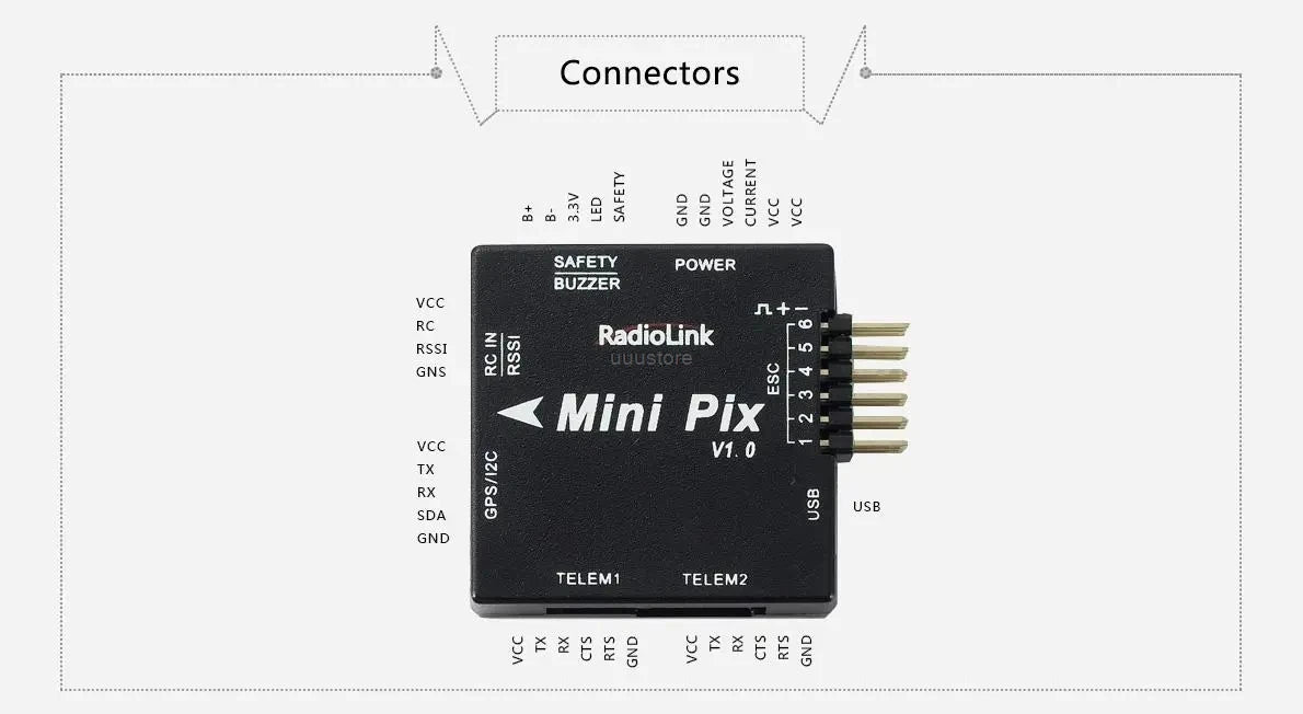 Radiolink Mini PIX M8N GPS Flight Controller , Mini M8N GPS Module: Size: 32*30*12mm Weight: 20g