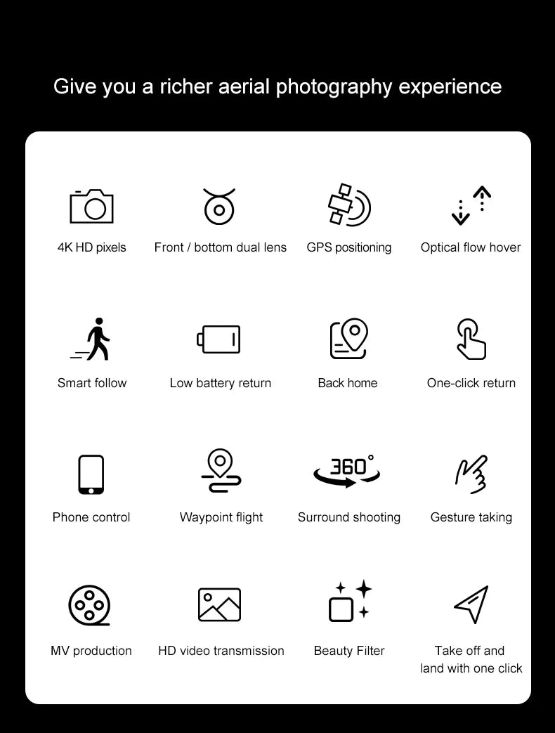F3 drone - GPS 5G WiFi live video FPV 25 minutes 500m drones 4K HD wide-angle drone 10 F3 drone, aerial photography experience 4k hd pixels front bottom dual lens