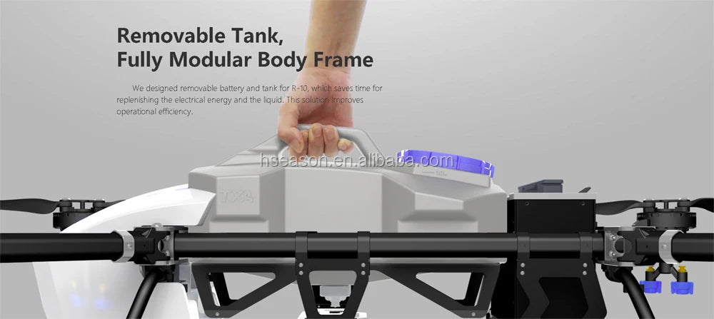 Sense R10 10L Professional Agriculture Drone, rernovable battery and tank for 10 saves tirfe for replenishing the