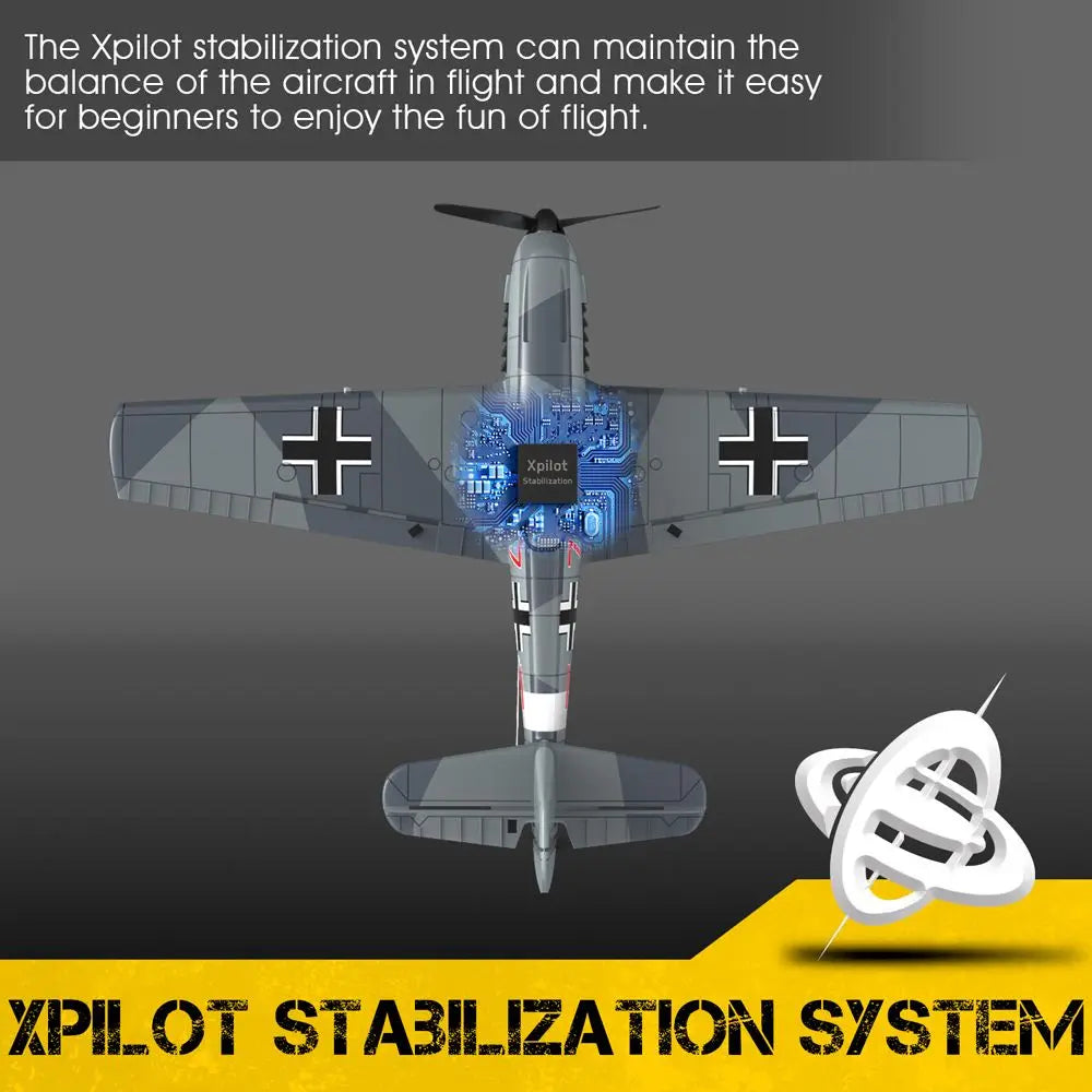 Eachine BF109 RC Airplane, Xpilot stabilization system can maintain the balance of the aircraft in flight . X