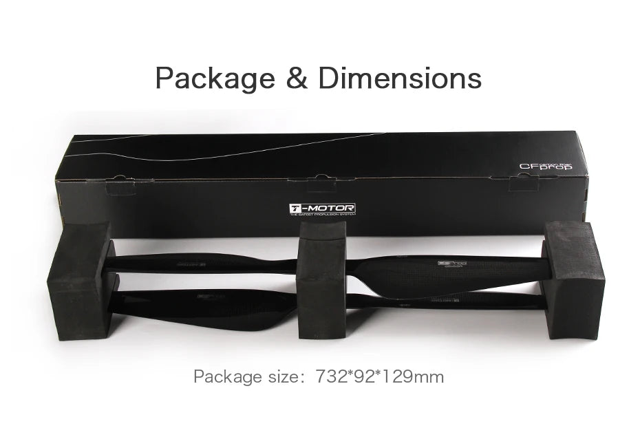 T-Motor profession CF prop G26*8.5 Prop, CFPFSF MOTOR Package size: 732*92*129mm