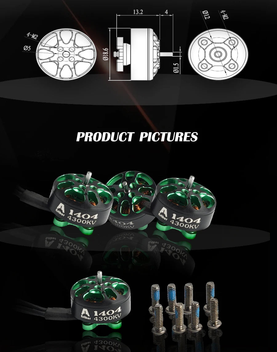 Flashhobby Arthur A1404 4300KV 6000KV 2-4S Cinematic Brushless Motor for RC FPV Racing Freestyle 3inch Cinewhoop Duct Drones 13 A1404 4300KV 6000kV 2-4S Cinematic Brushless Motor