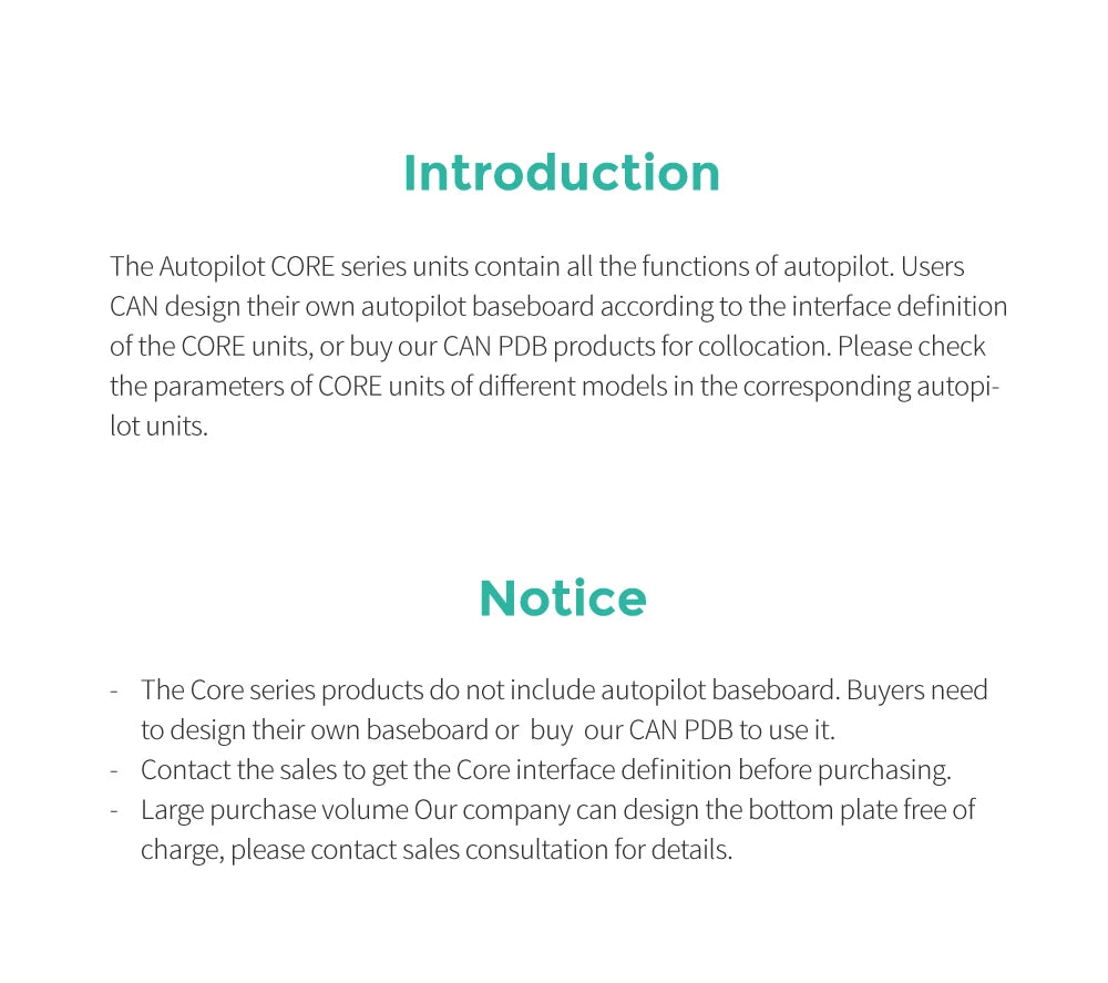 CUAV CAN PDB X7+ Core Carrier Board Autopilot Pixhawk Flight Controller For RC Drone Helicopter Power Module Combo 12 Autopilot CORE series units contain all the functions of autopilot . users need to design