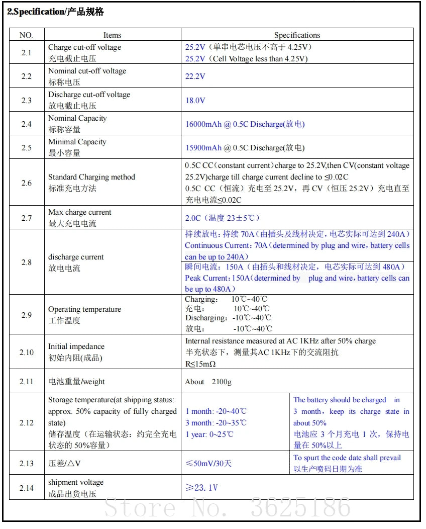 Herewin 16000MAH 22000MAH Battery, the battery should be charged approx 50% capacity 0f fully charged month: -20-40