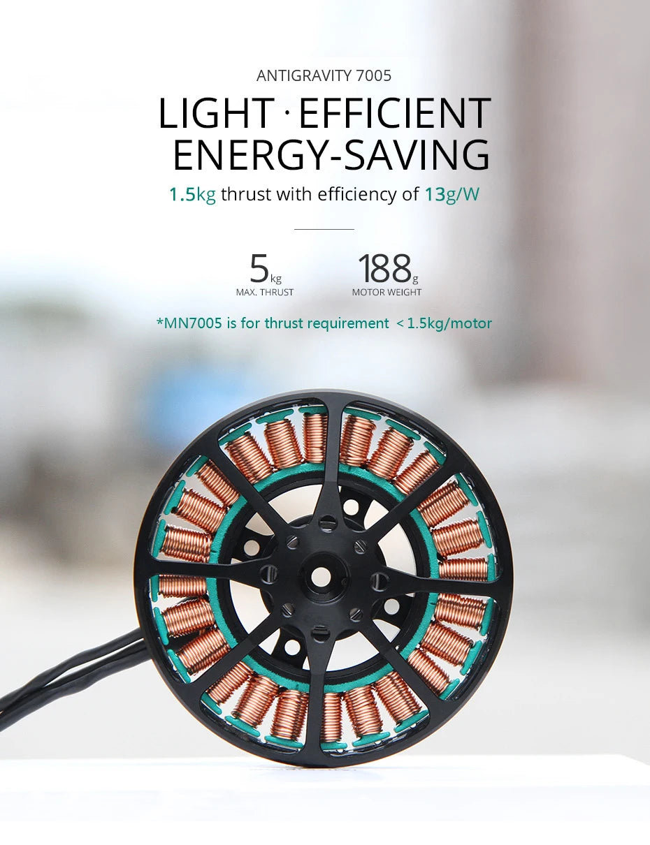 T-motor MN7005 KV115 Motor - 5KG Max Thrust Antigravity Light Efficient Energy-saving Motor For Aircraft UAV RC Drone 7 T-motor, ANTIGRAVITY 7005 LIGHT EFFICIENT ENERGY-