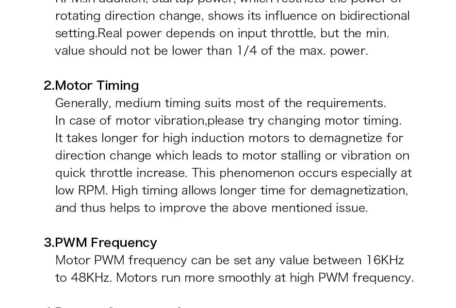 T-motor F3P BPP-4D 16A ESC. rotational direction change. shows its influence on bidirectional setting Real power depends on input throttle.