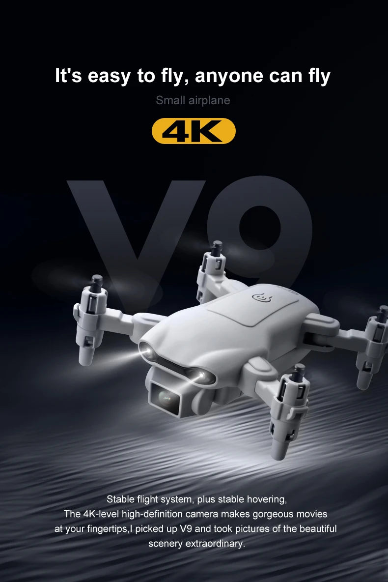 V9 RC Mini Drone, 4k-level high-definition camera makes beautiful movies at