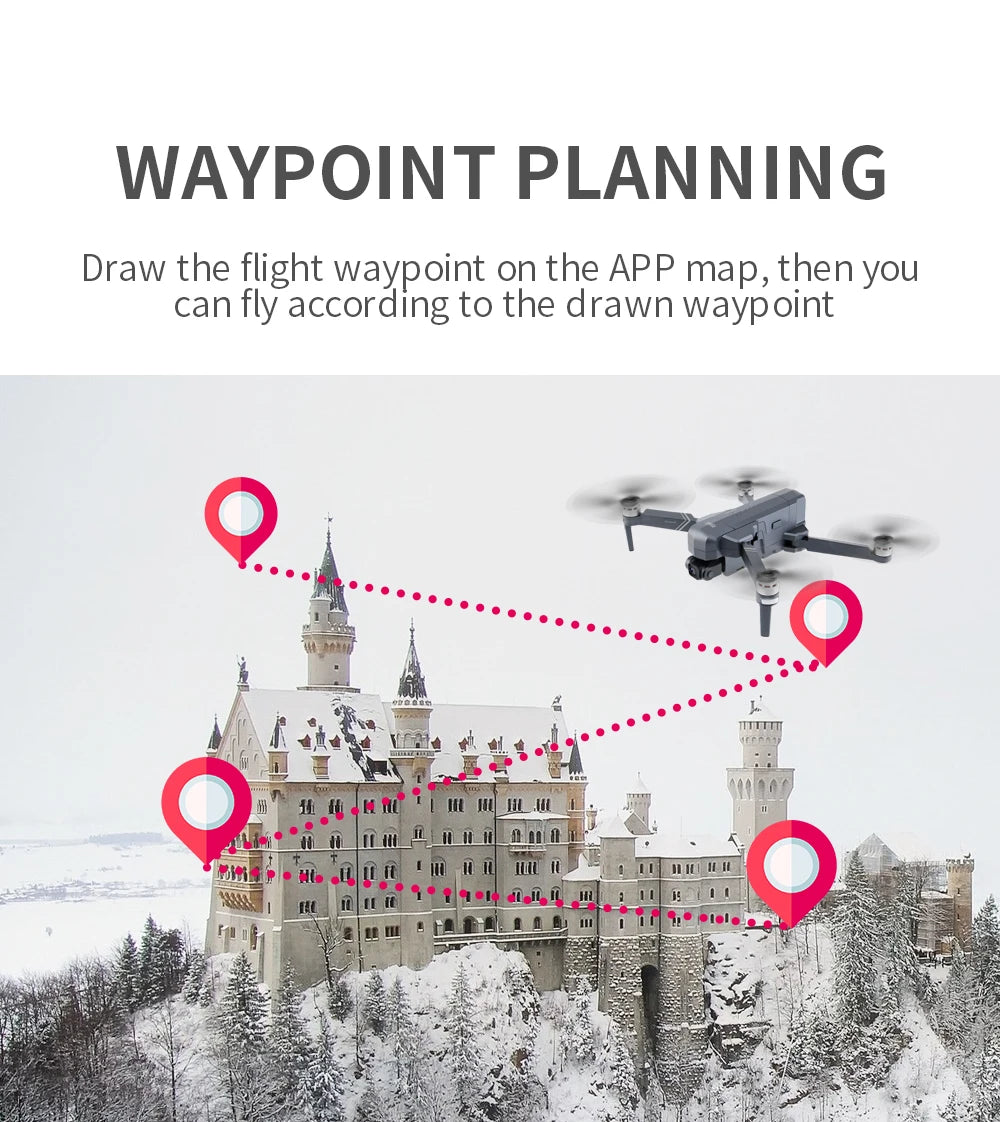 SJRC F11 / F11S  Pro Drone, Draw the flight waypoint on the APP map,then you can fly according to the