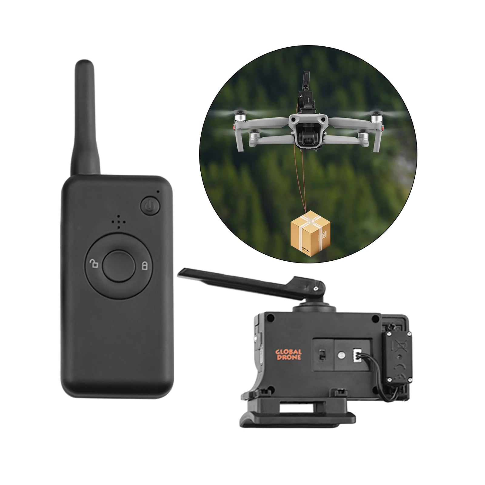 Air Drop Drone Thrower Release Device for DJI Mavic Mini 2 Phantom 3 4 Drone Drop Device Drone Thrower Release Device, straps can be installed to avoid the bottom sensor.