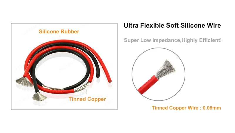 Youme 2S 3S 4S 6S RC Lipo Battery, Ultra Flexible Soft Silicone Wire Silicone Rubber Super Low Impedance,Highly E