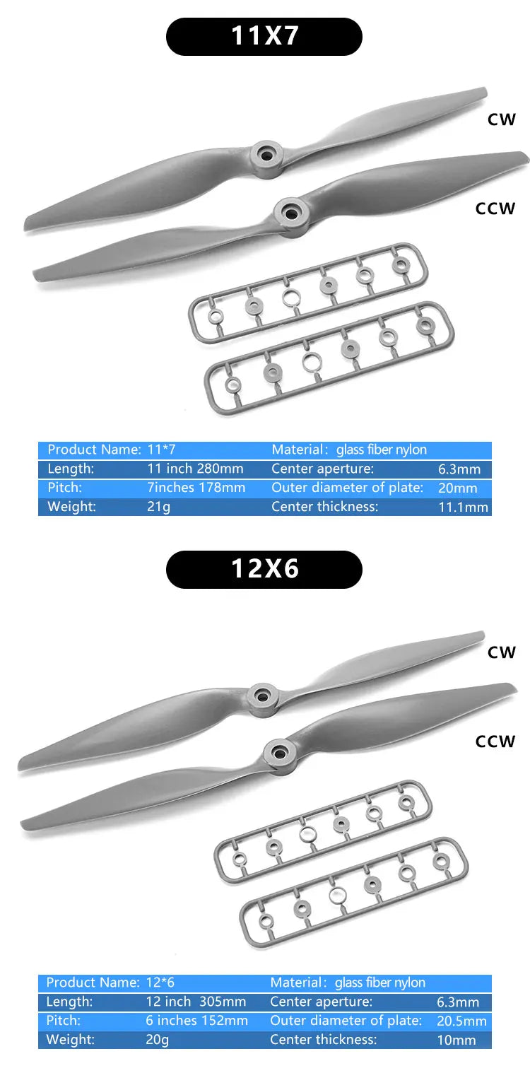 11X7 CW CCW Product Name: 11*7 Material: glass fiber nylon Le