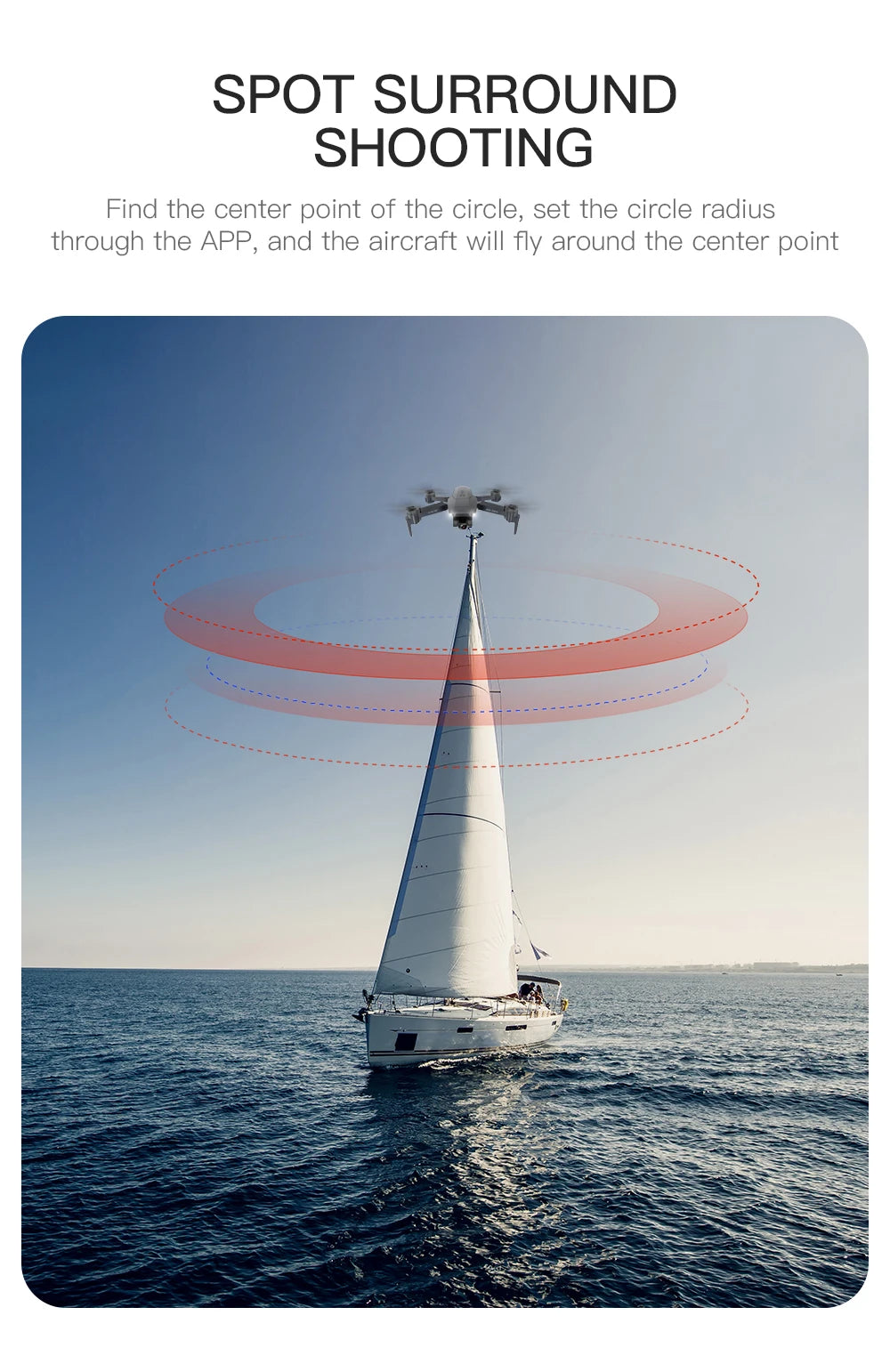 SG907 MAX Drone - 4K HD Professional 3-Axis Gimbal Brushless Motor 5G WIFI GPS HD Dual Camera Foldable Quadcopter FPV RC Dron Professional Camera Drone 54 SG907 MAX Drone, set the circle radius through the APP and the aircraft will fly around the center point of the