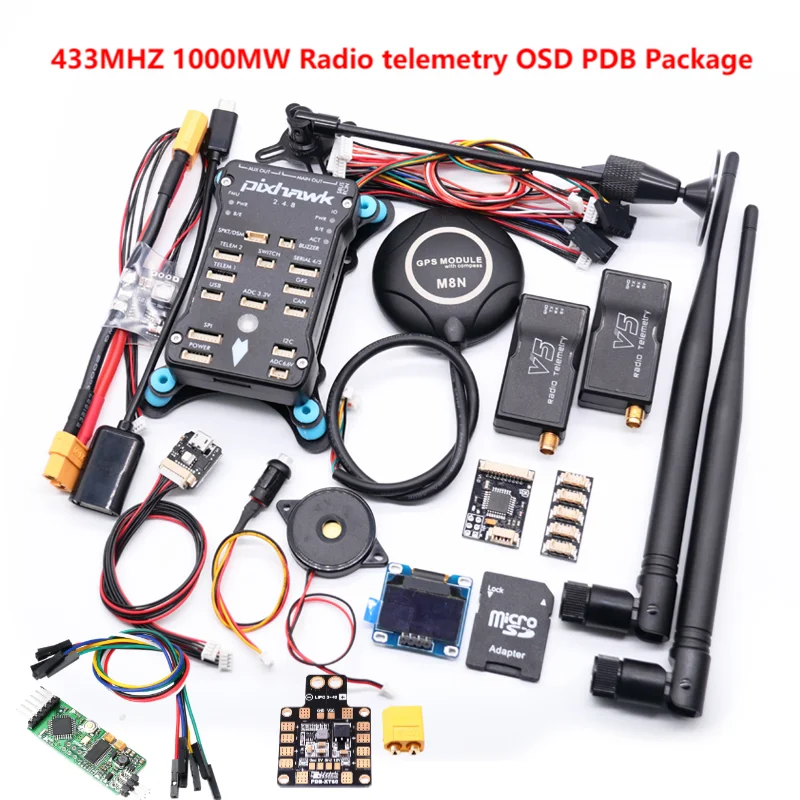 Pixhawk PX4 PIX 2.4.8 32 Bit Flight Controller, 433MHZ 1OOOMW Radio telemetry OSD PDB Package Ops