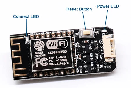 Wireless Wifi Radio Telemetry Module, LED Reset Button Connect LED WilFi RODEL ESp8z66H