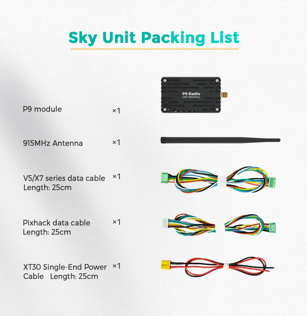 CUAV RC FPV Data Transmission - Pixhack Pixhawk Long Distance 60KM P9 Radio DataTelemetry Module 16 CUAV RC FPV Data Transmission, Sky Unit Packing List P9 Radio VAVucicmciny P9 module