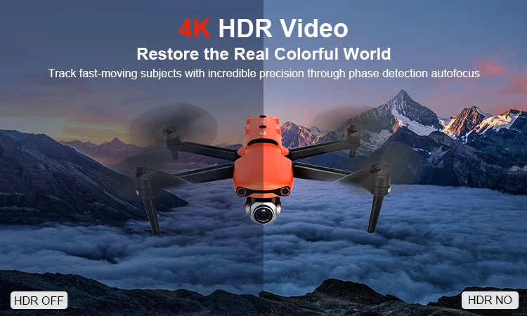 Autel evo II pro, 4KHDR Video Restore the Real Colorful World Track fast-moving subjects with
