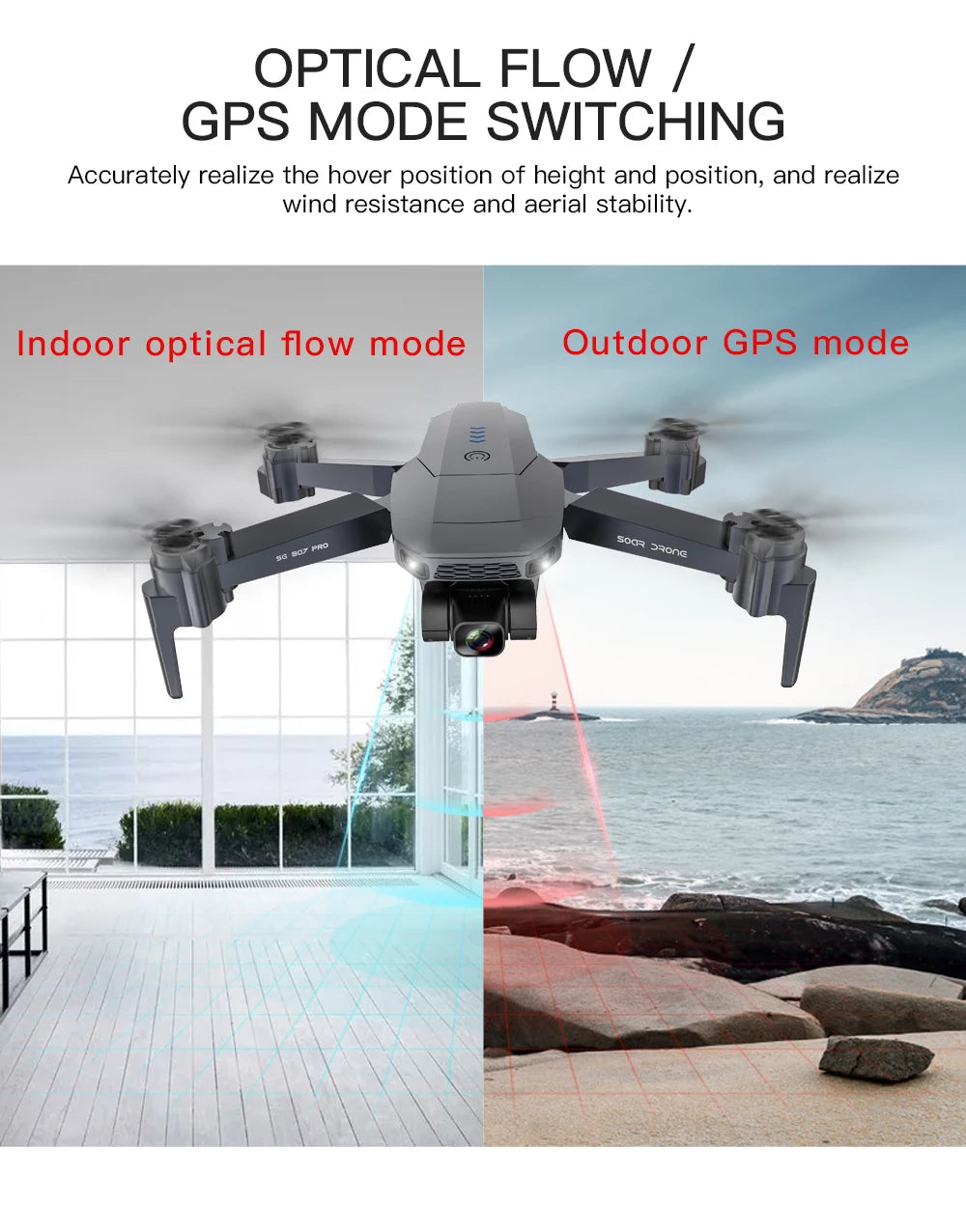 SG907 MAX Drone - 4K HD Professional 3-Axis Gimbal Brushless Motor 5G WIFI GPS HD Dual Camera Foldable Quadcopter FPV RC Dron Professional Camera Drone 53 SG907 MAX Drone, OPTICAL FLOW GPS MODE SWITCHING Accurately realize the hover