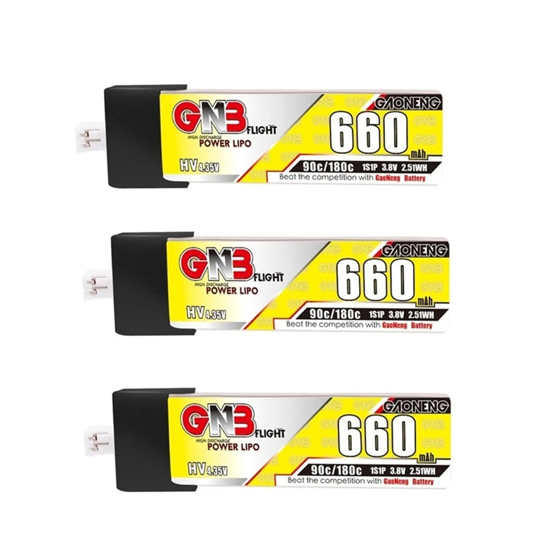 3Pcs Gaoneng GNB 1S/2S/3S/4S/6S HV Lipo Battery, A lipo battery product with various specifications and usage for drones.