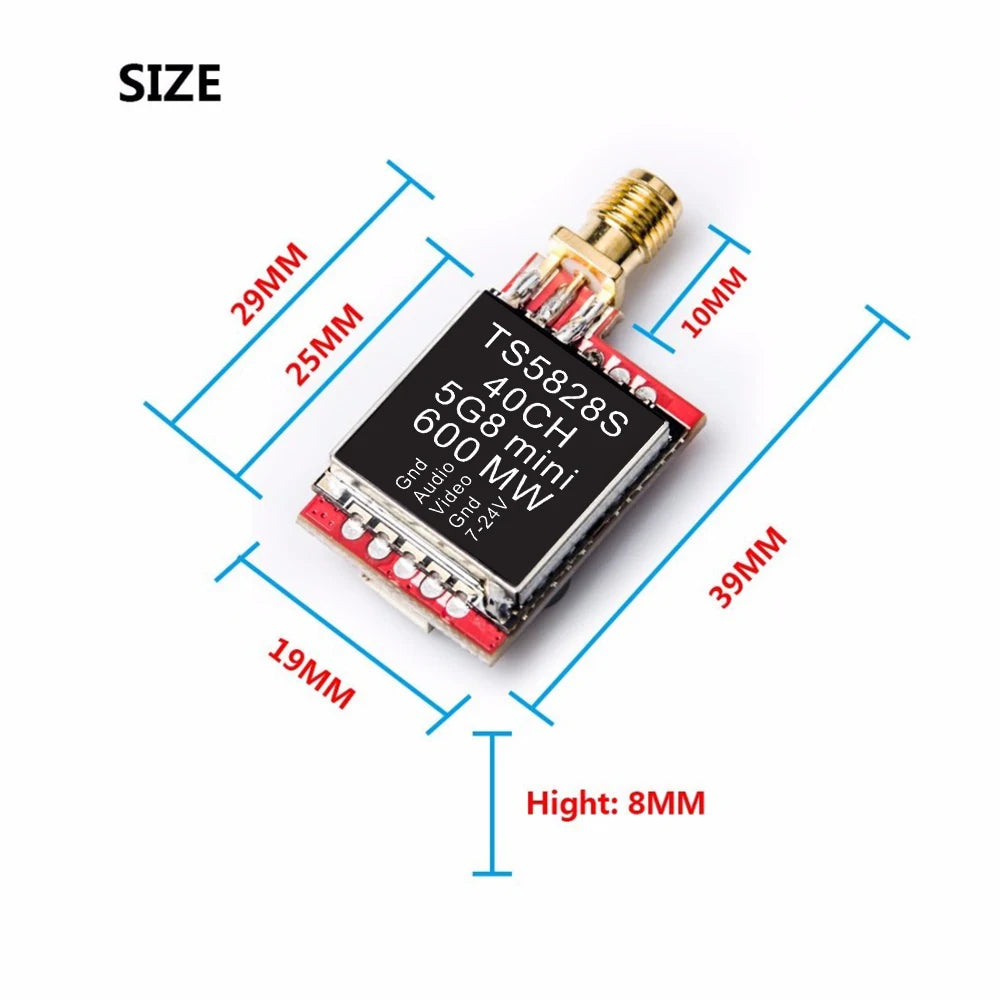 AKK TS5823L/TS5828L VTX - 5.8G FPV Audio Video Transmitter RP-SMA Female for Mini FPV Quadcopter 17 AKK TS5823L/TS5828L VTX, small size and light weight,easy to change CH,32channels: Cover A, B