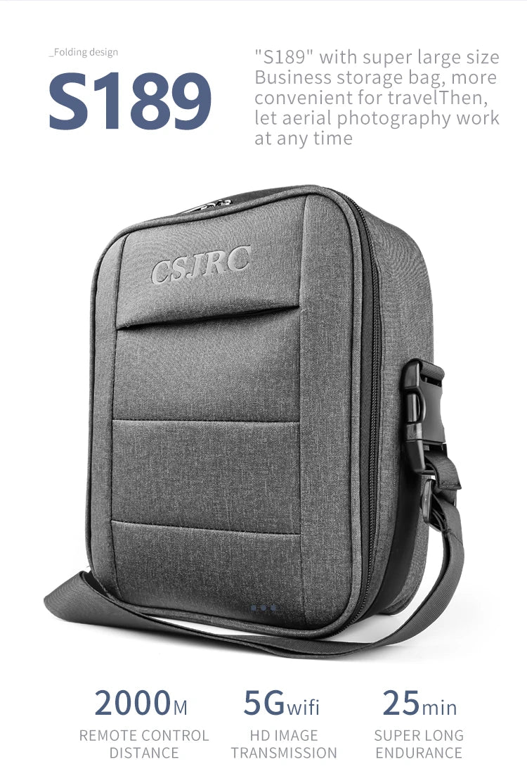 S189 Drone - GPS 6K HD Dual Camera 5G WIFI FPV Brushless Motor Foldable Quadcopter Helicopter Long Battery Life Gift Toy Professional Camera Drone 20 S189 Drone, folding design "S189" with super large size Business storage more S189 convenient for travel