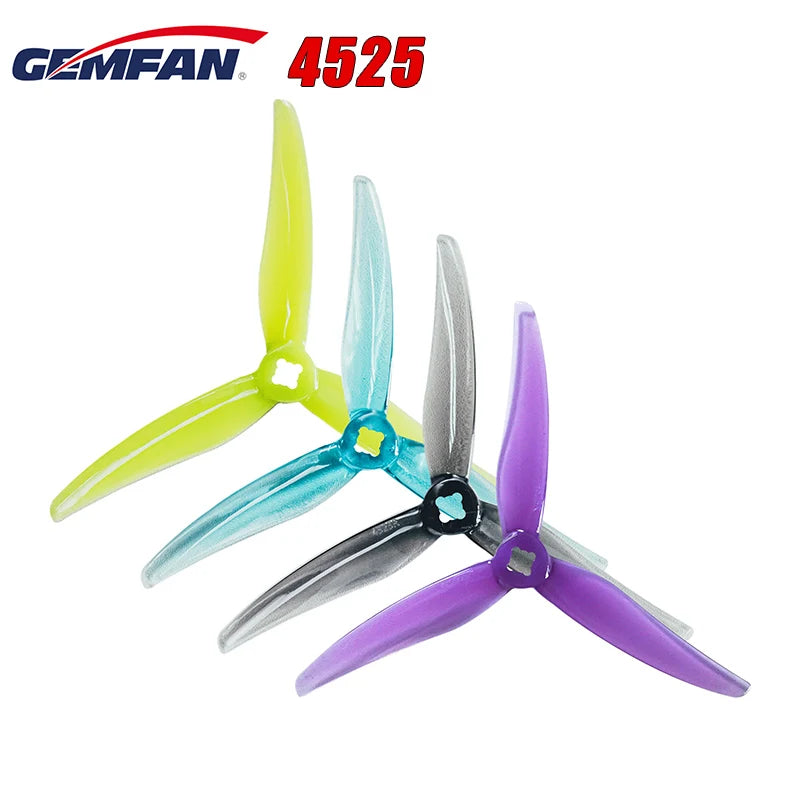 Gemfan Hurricane 4525 3-Blade 3 Hole PC FPV Propeller SPEC
