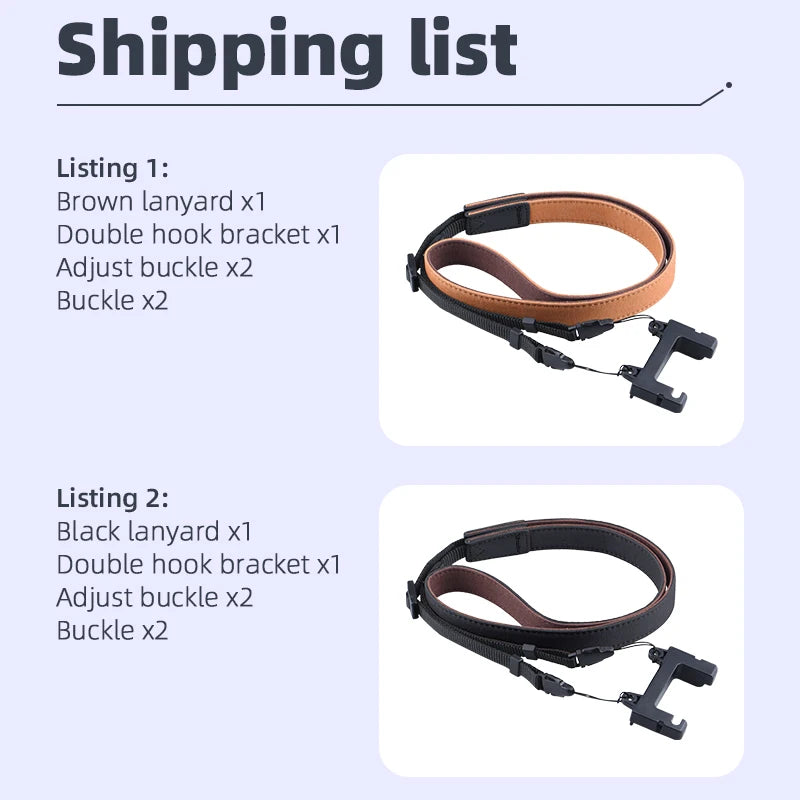 RC Lanyard for DJI Mavic 3/Air 2/Air 2S/Mini 2/MINI 3 PRO Drone Remote Controller Silicone Case With Fixed Clip Holder Buckle 15 Shipping list Listing 1: Brown lanyard x1 Double hook bracket xl Adjust