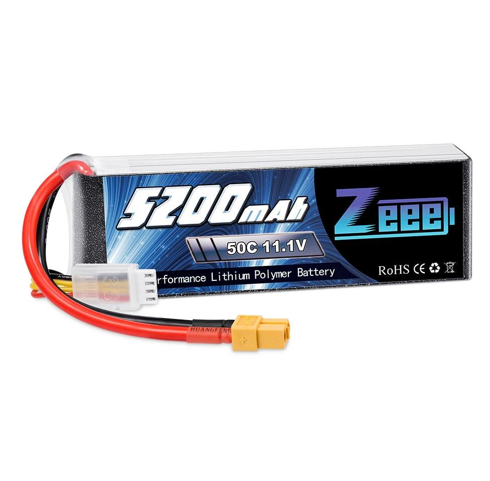 Zeee 3S Lipo ব্যাটারি - 11.1V 50C 5200mAh XT60 প্লাগ RC কার হেলিকপ্টার কোয়াডকপ্টার বোট RC বিমান এফপিভি ড্রোন ব্যাটারির জন্য