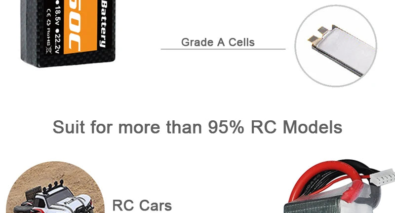 2PCS Youme Lipo 2S 3S 4S 5200mah 6200mah Battery, AKKU Charged Rechargeble Powerful Li-Polymer Accessories Continuous Rate