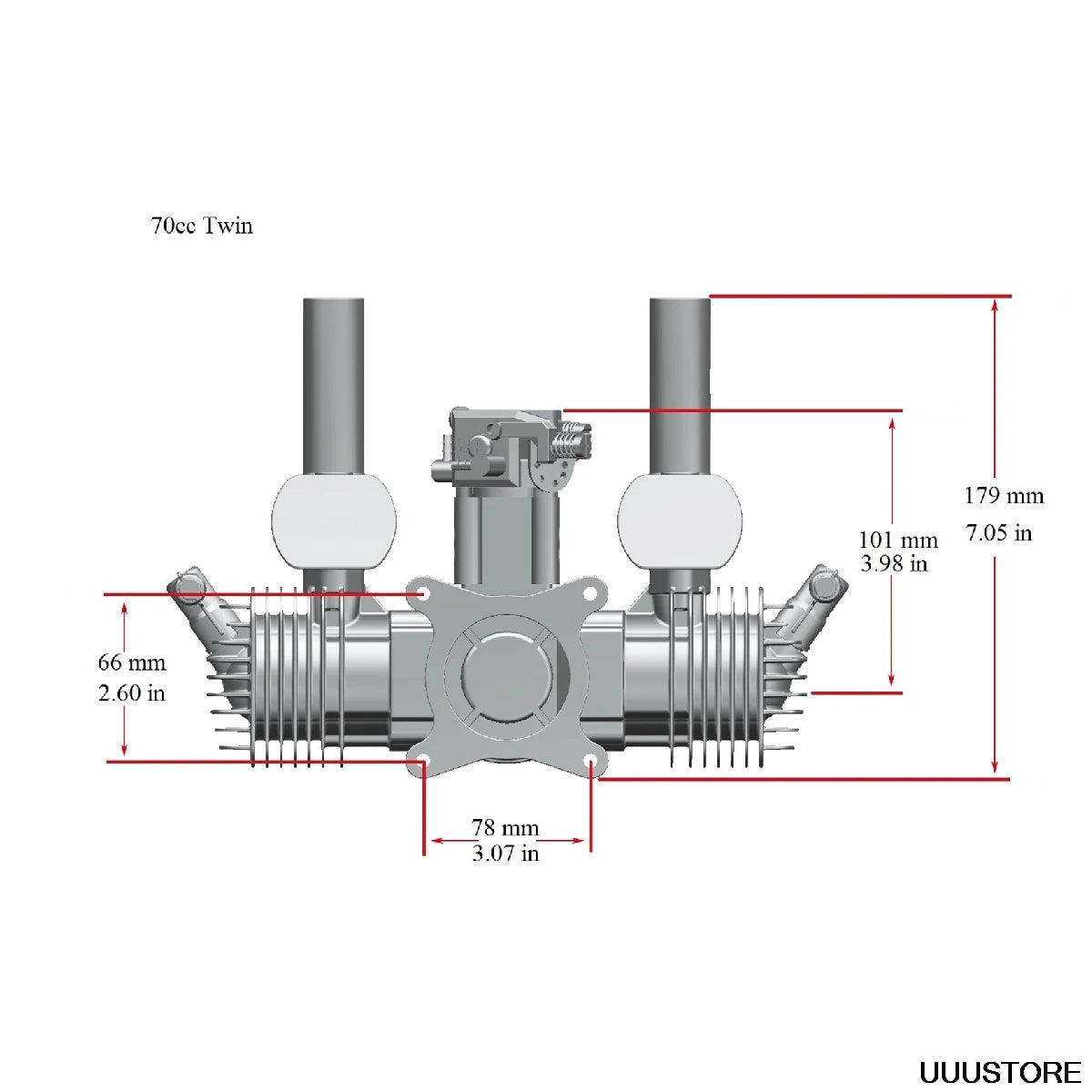 Engine: 3.32 lb (1508g) 2XMuffler: 5.36