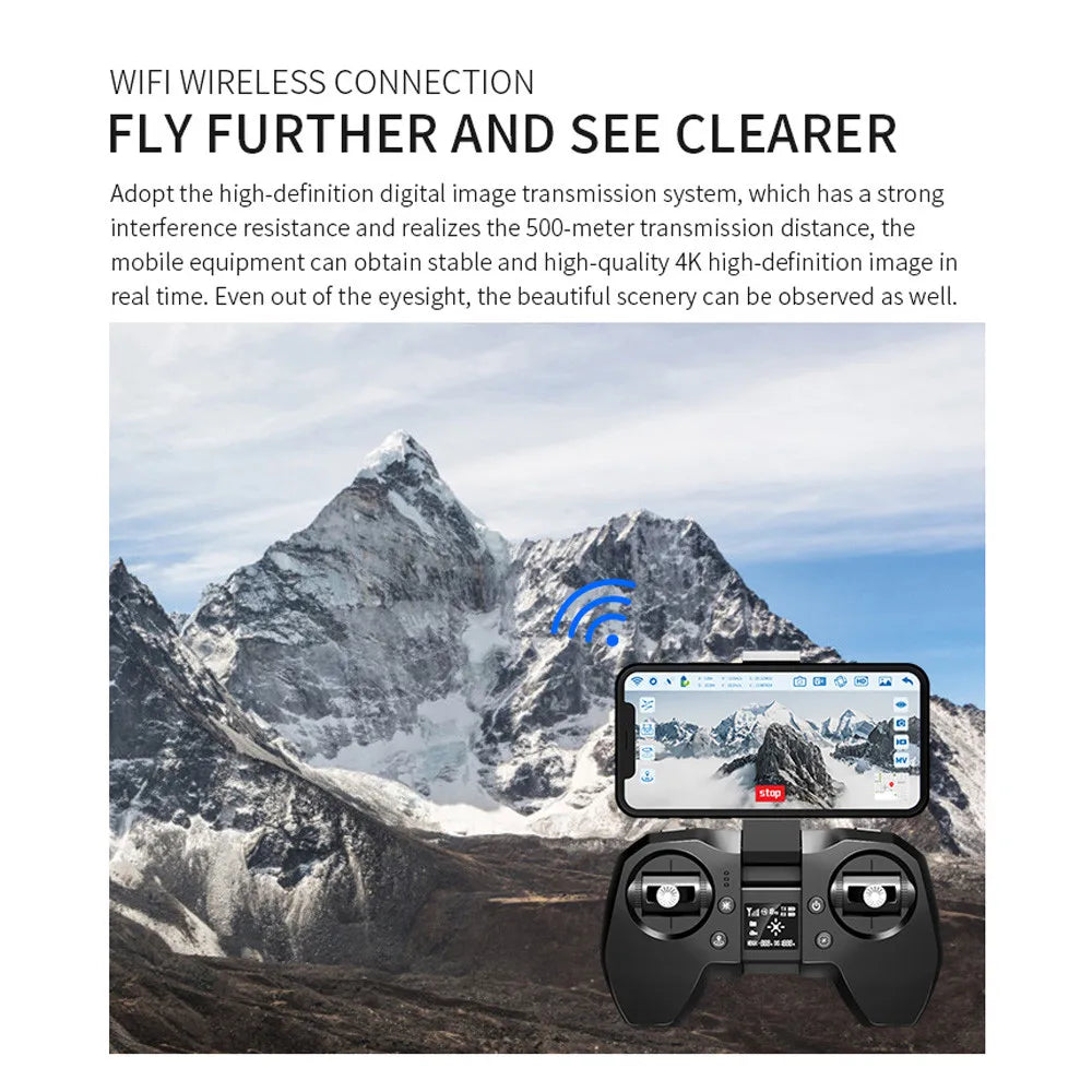 Visuo XS818 GPS Drone, mobile equipment can obtain stable and high-quality 4K high-definition image in real