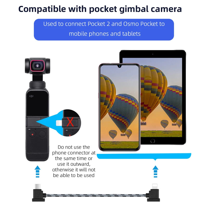 Pocket 2 and Osmo Pocket can be used to connect to mobile phones and tablets 
