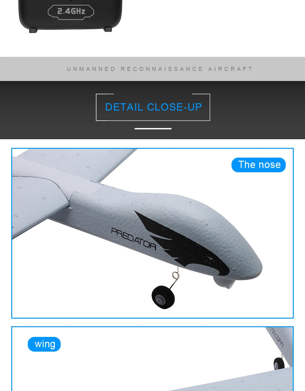 Z51 Glider Plane Hand Throwing foam drone SPECIFICATIONS Warning