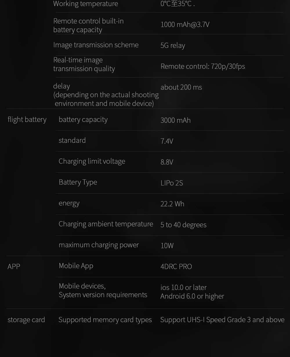 4DRC F13 - GPS Drone, built-in 1000 mAh@3.7V battery capacity Image transmission scheme