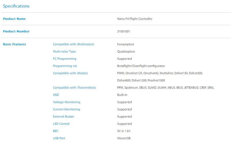 Hobbywing Nano F4 With OSD - New Hobbywing XRotor Nano F4 Flight Controller for RC FPV Quadcopoter Drone 11 Hobbywing Nano F4 With OSD, Specifications Product Namc Nano F4 Flight Controllcr Product Number 10010o1
